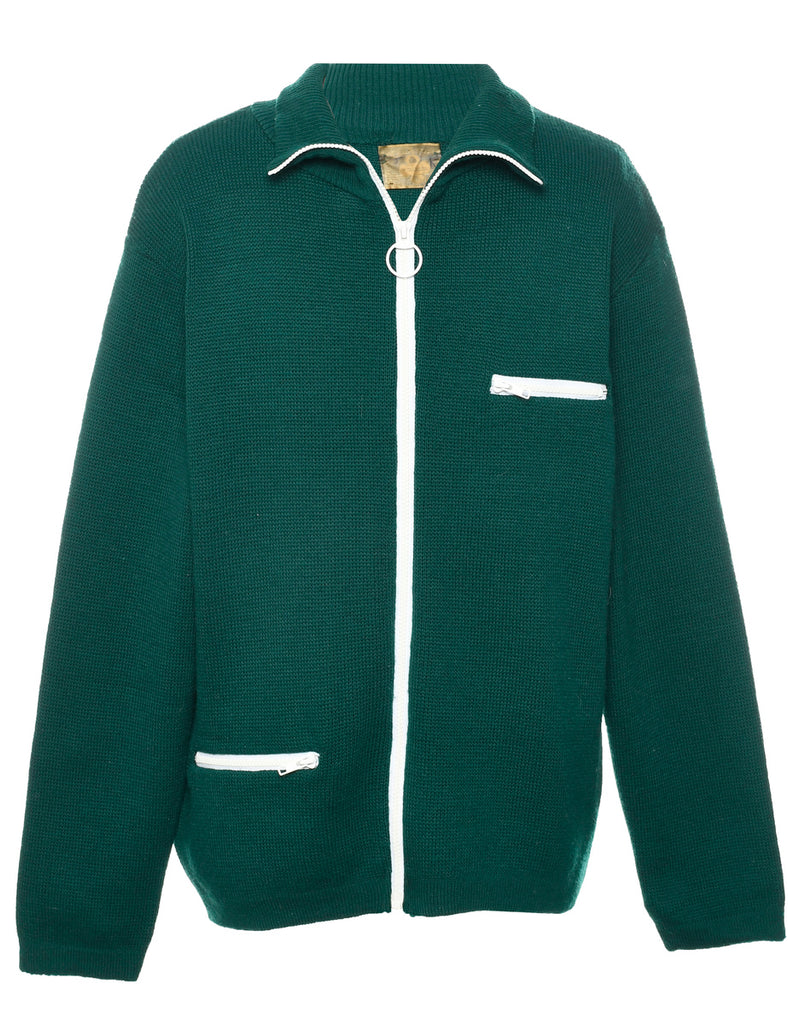 Dark Green Cardigan - L