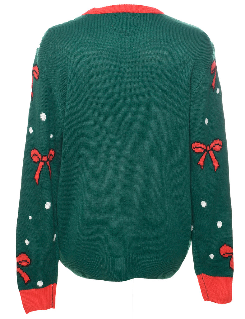 Dark Green Christmas Jumper - L