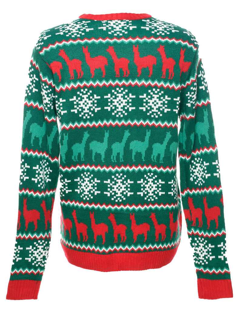 Dark Green Christmas Jumper - M