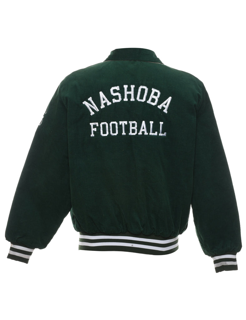 Dark Green Nashoba Football Corduroy Varsity Jacket - M