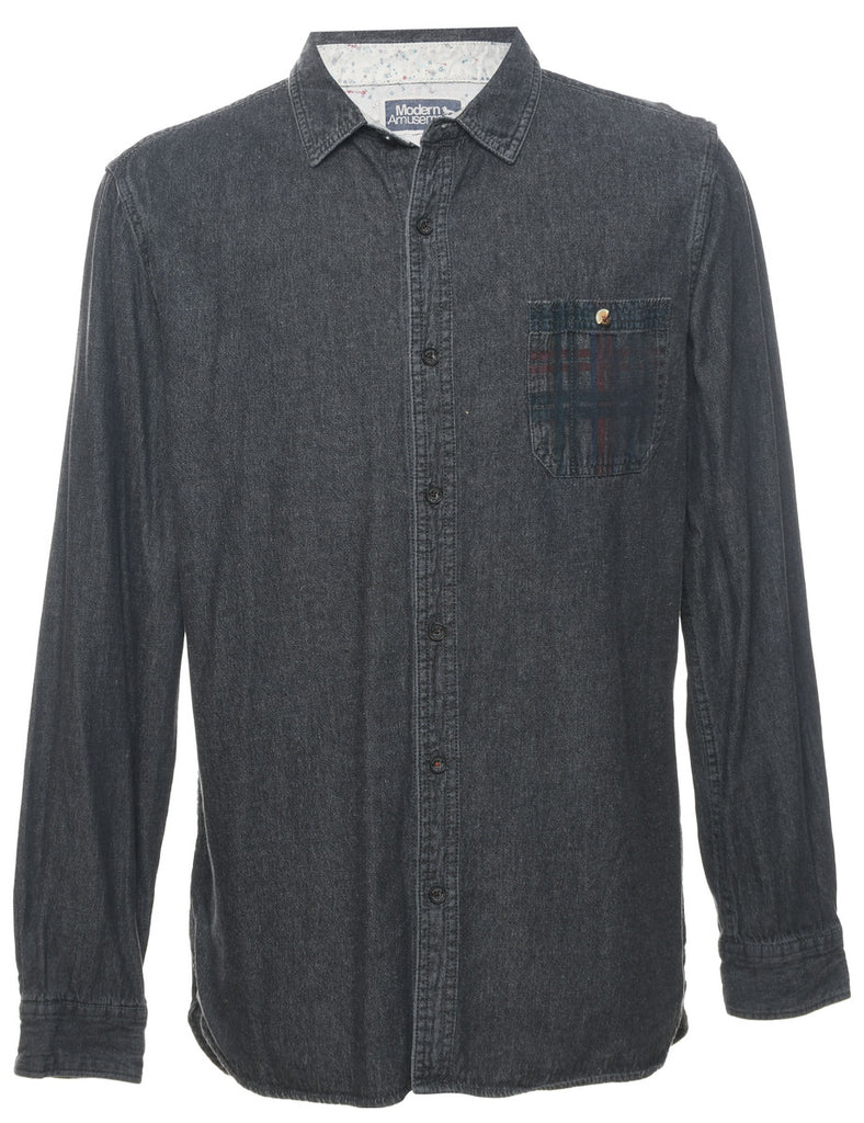 Dark Grey Denim Shirt - L