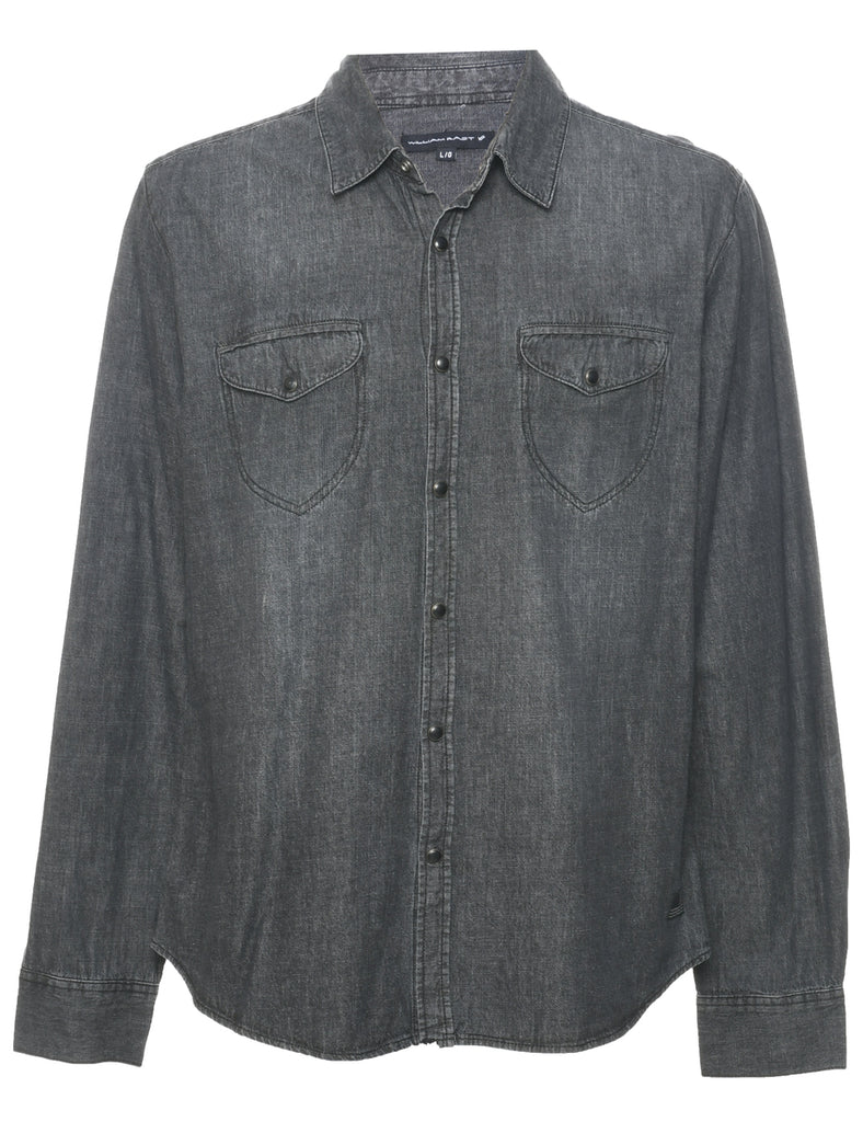 Dark Grey Denim Shirt - L