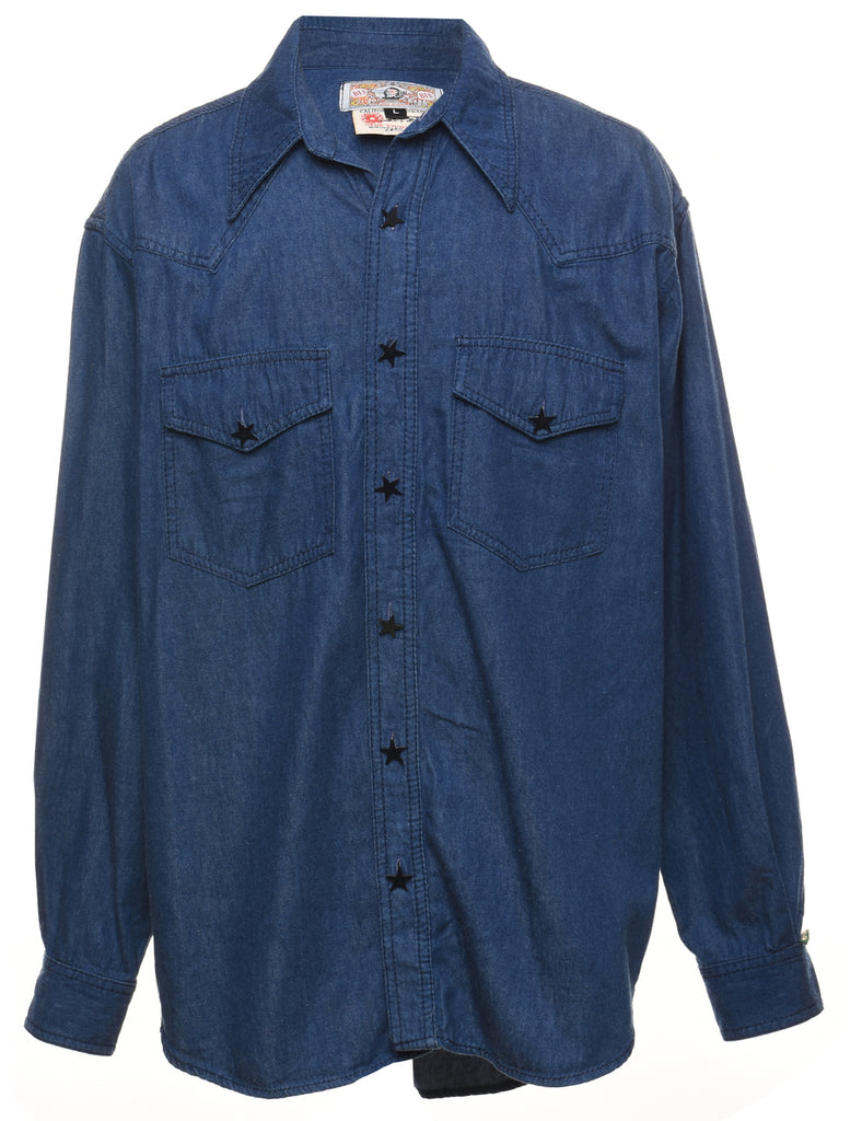 Dark Wash Denim Shirt - L