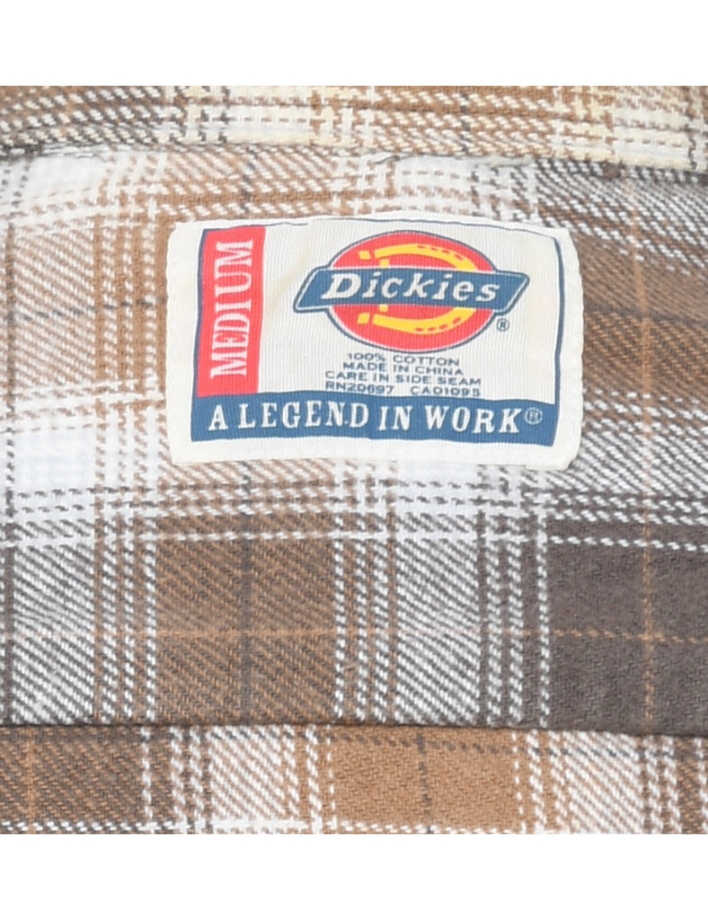 Dickies Checked Classic Light Brown & White Shirt - M