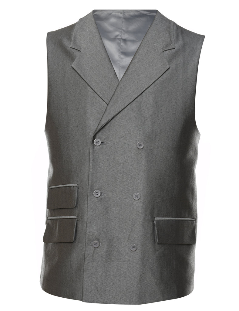 Double-Breasted Grey Waistcoat - L