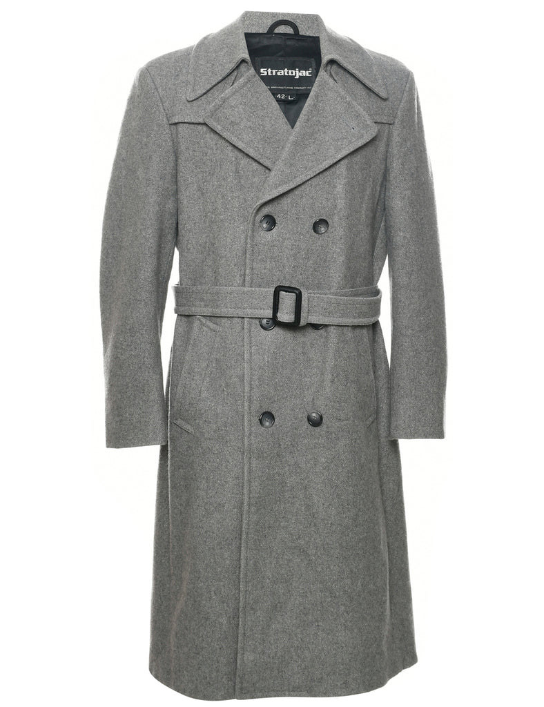 Double Breasted Wool Coat - L