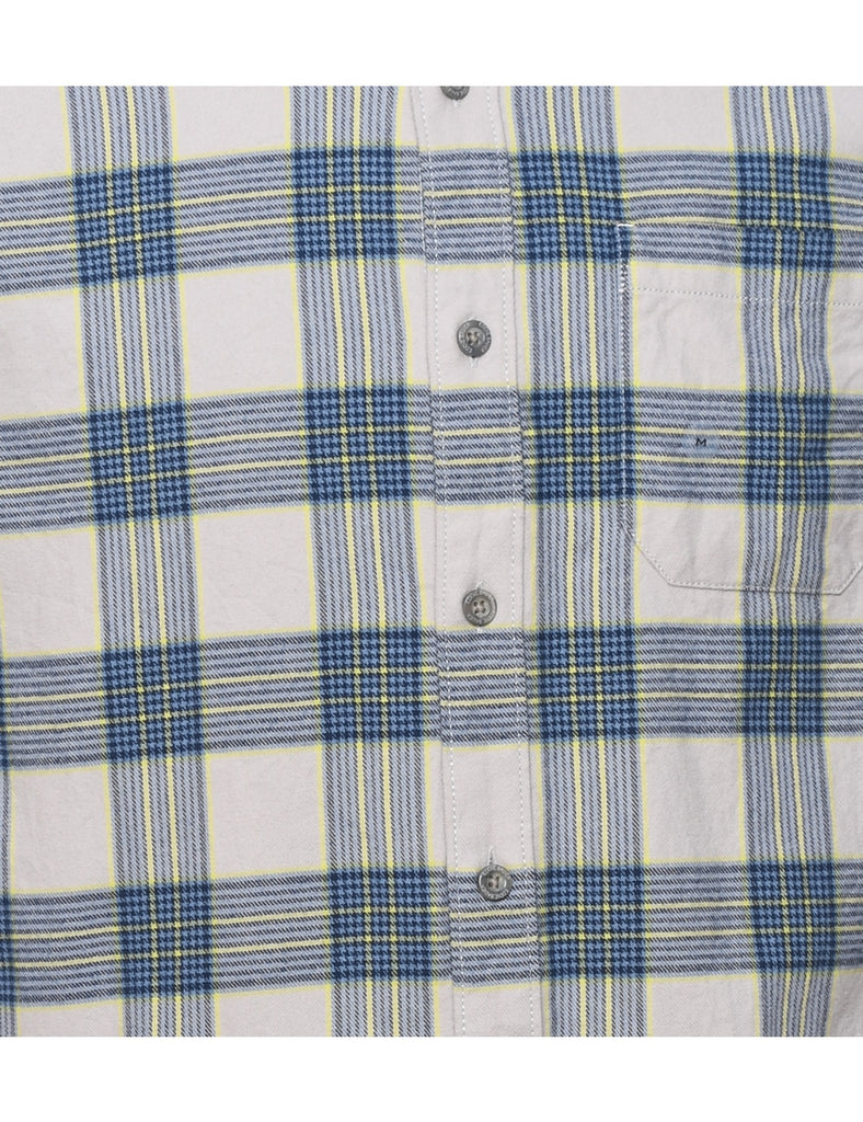 Eddie Bauer Blue & Off-White Checked Shirt - M