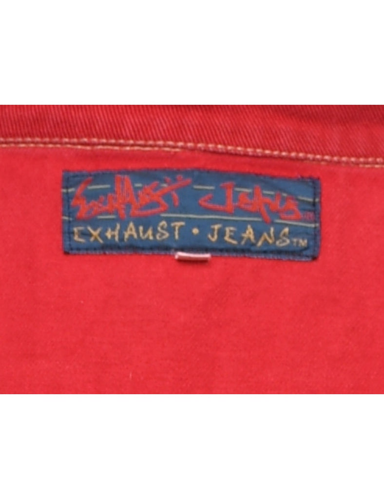 Exhaust Jeans 1990s Red Denim Utility Jacket - L