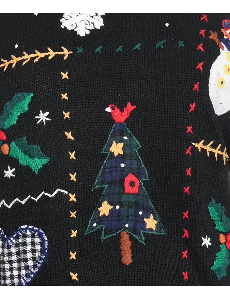 Festive Print Christmas Jumper - M