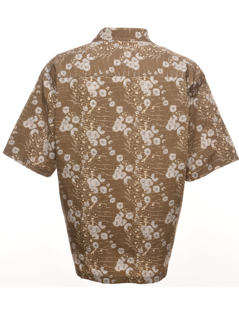 Floral Print Brown Shirt - XL