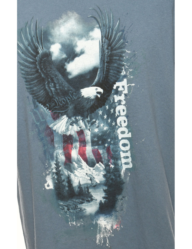 Freedom Eagle Print T-shirt - M