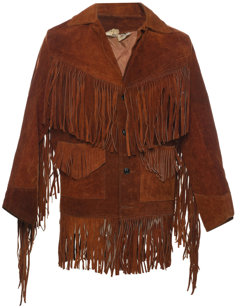 Fringed Suede Jacket - L