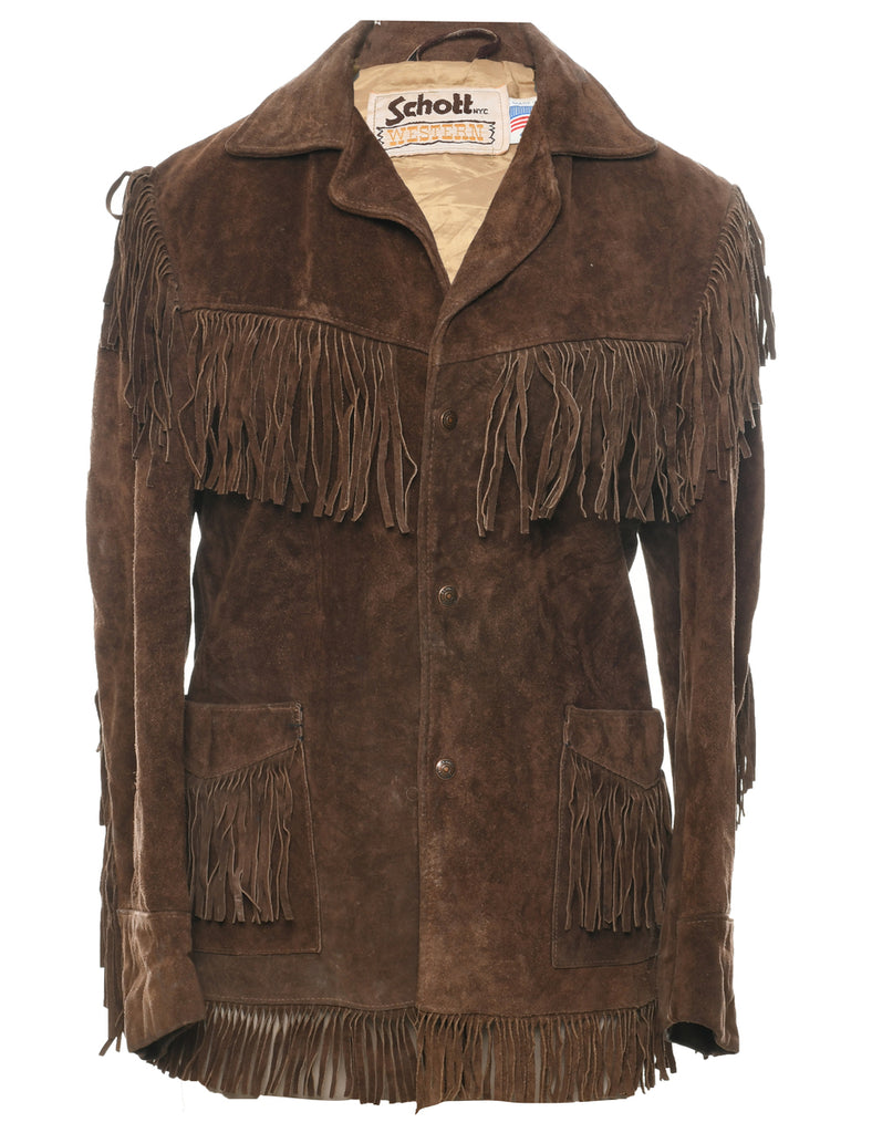 Fringed Suede Jacket - M