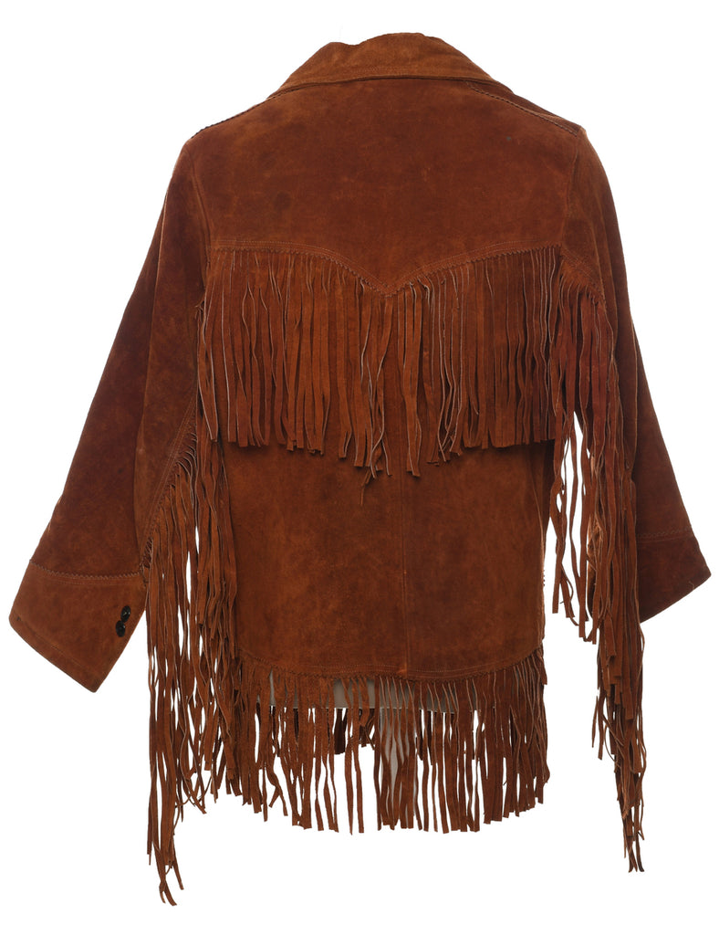 Fringed Suede Jacket - L