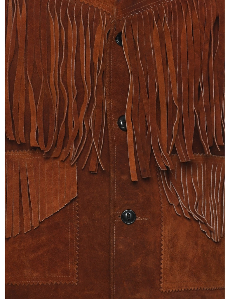 Fringed Suede Jacket - L