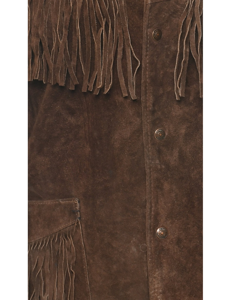 Fringed Suede Jacket - M