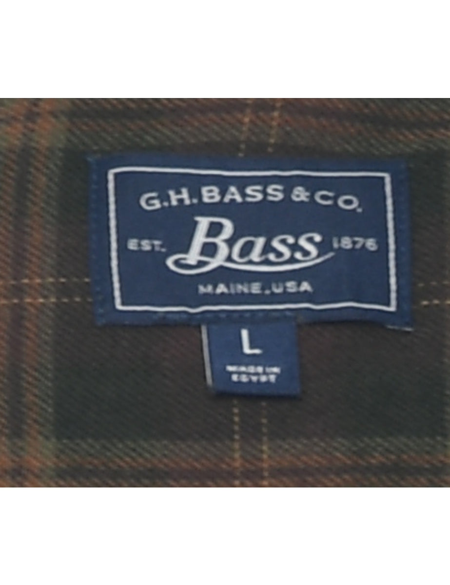 Men's G.H. Bass G.H. Bass Checked Dark Green & Black Flannel Shirt