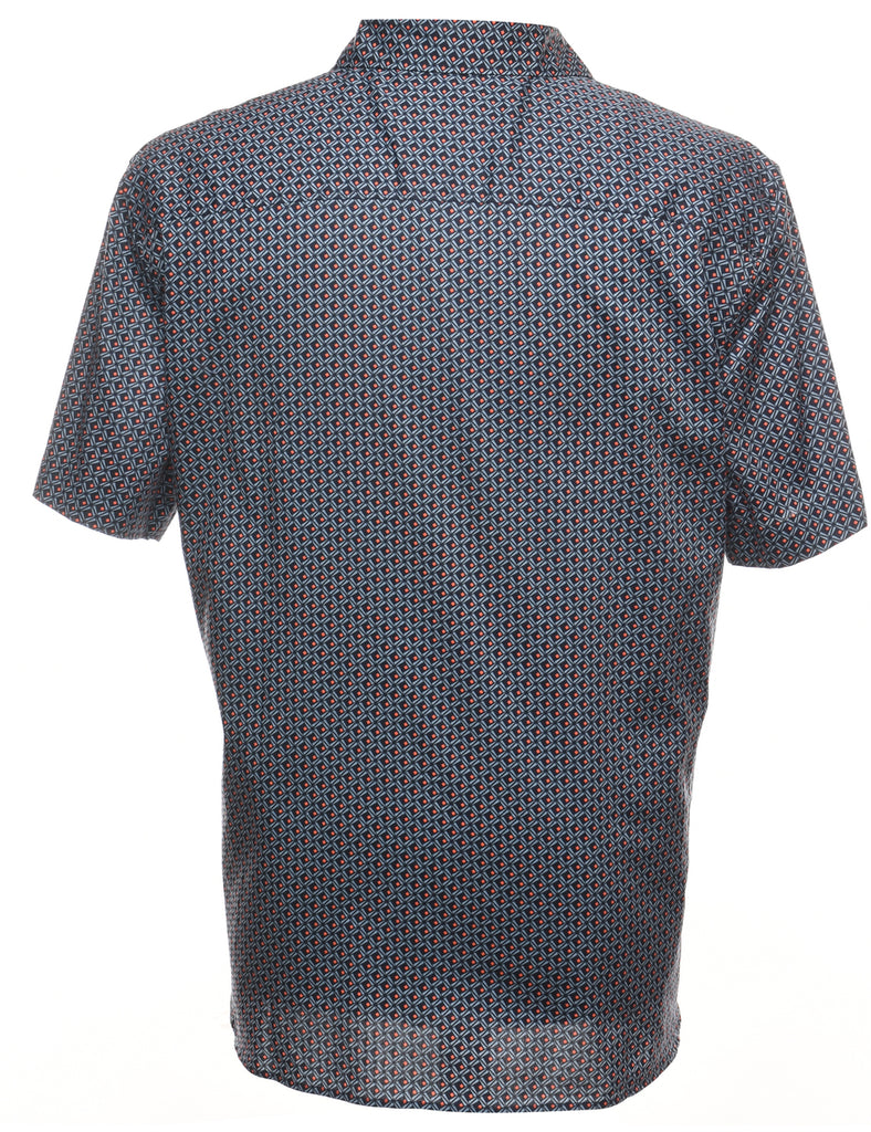 Geometric Pattern Blue & Orange Shirt - XL