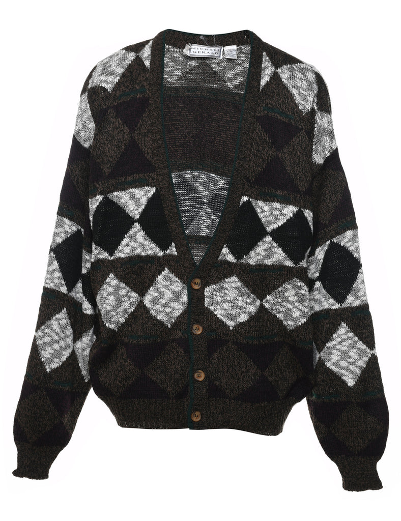 Geometric Pattern Cardigan - M