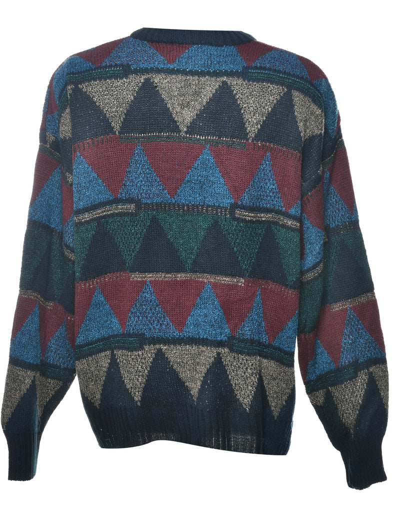 Geometric Pattern Cardigan - M