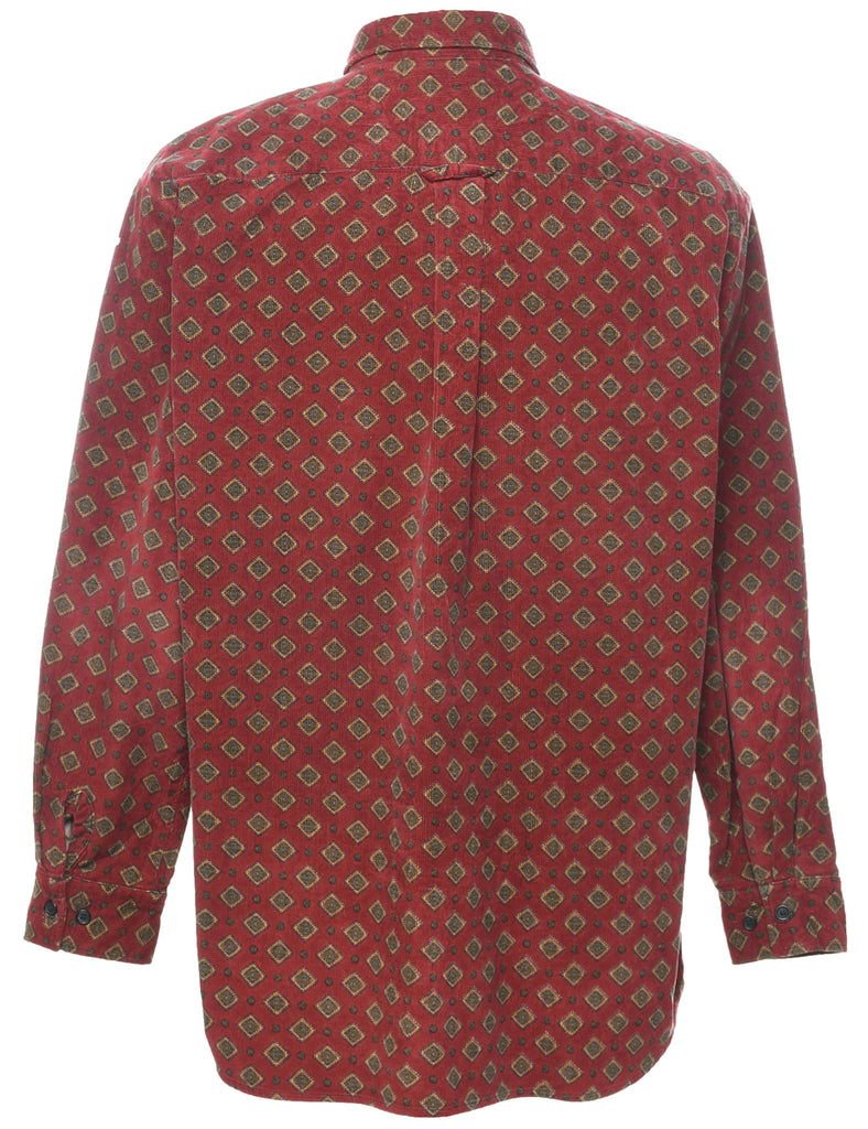 Geometric Pattern Corduroy Shirt - L