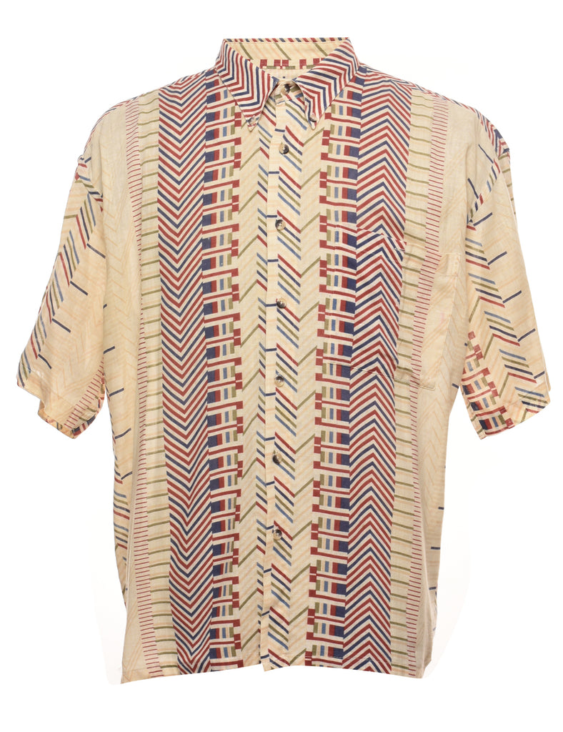 Geometric Pattern Multi-Colour Short-Sleeve Shirt - XL