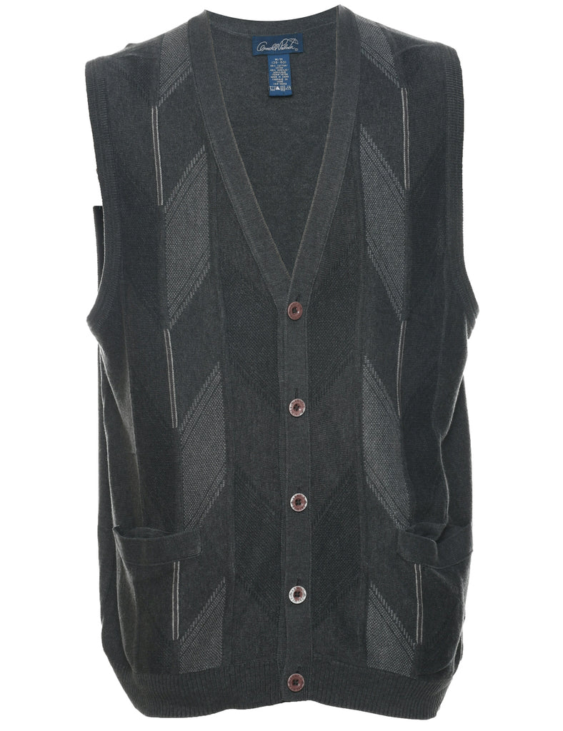 Geometric Pattern Sweater Vest - M