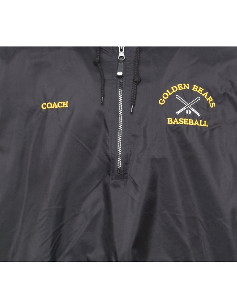 Golden Bears Baseball Quarter-Zip Black & Yellow Bomber Jacket - XL