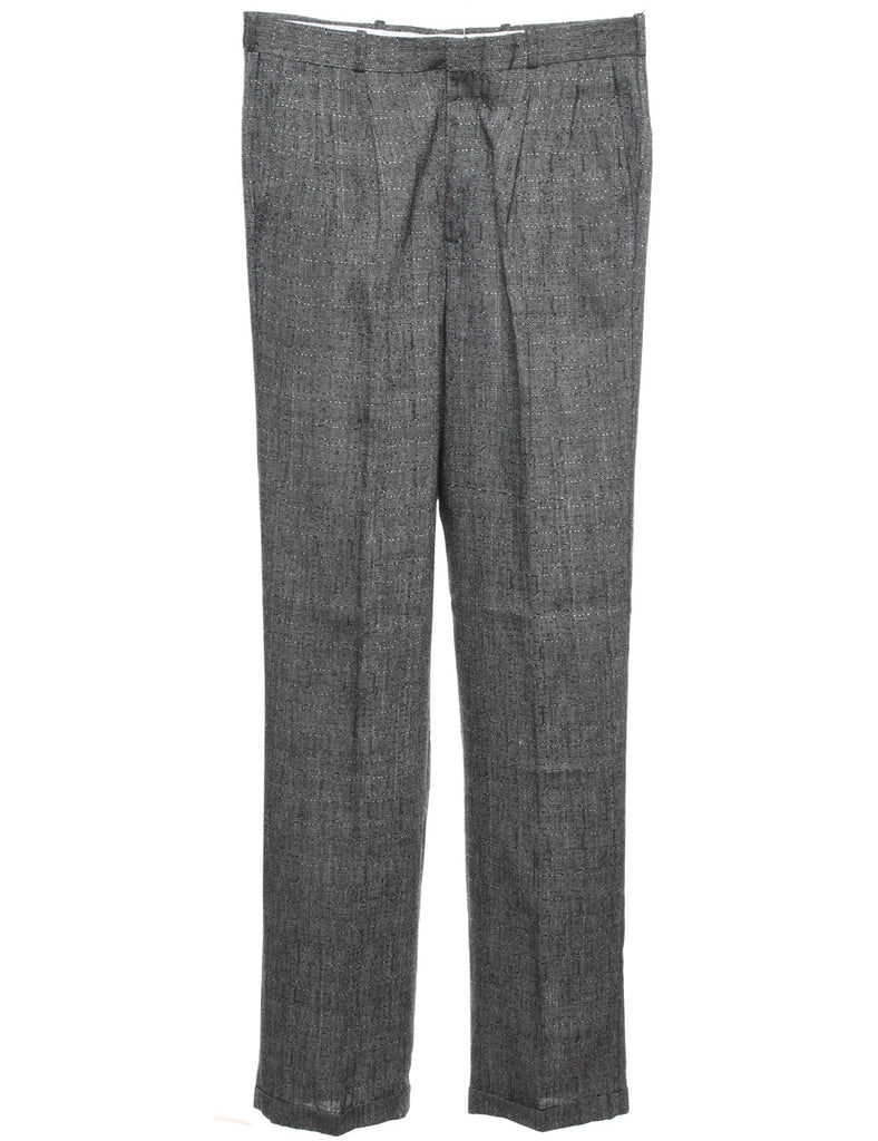 Grey & Black Patterned Trousers - W30 L34