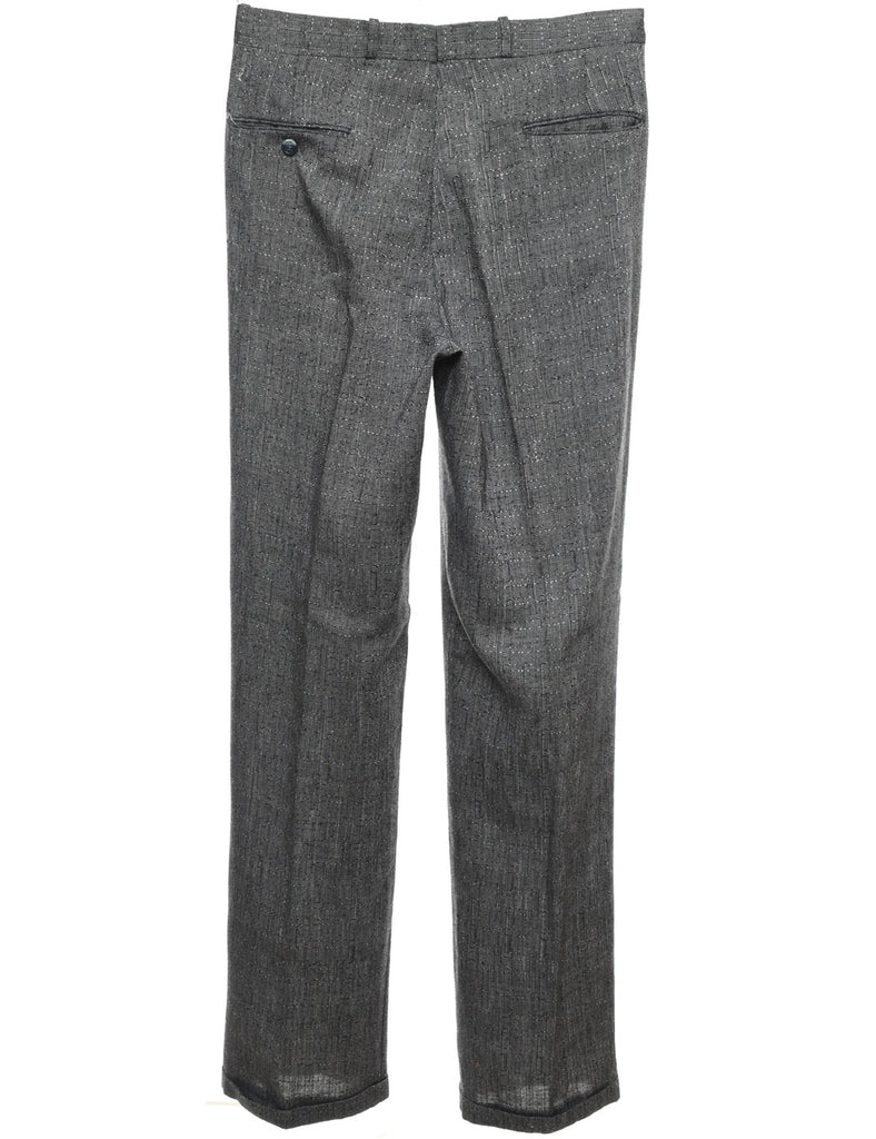 Grey & Black Patterned Trousers - W30 L34