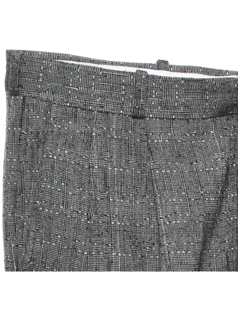 Grey & Black Patterned Trousers - W30 L34