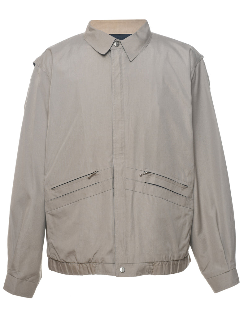 Grey Classic Zip-Front Jacket - L