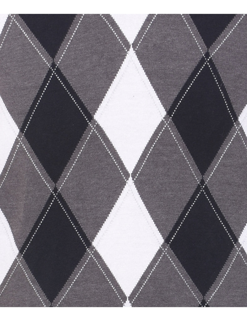 Grey Harlequin Pattern Jumper - M