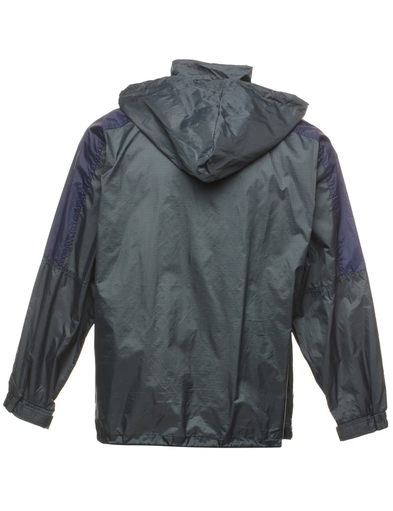 Grey & Navy Two-Tone Raincoat - M