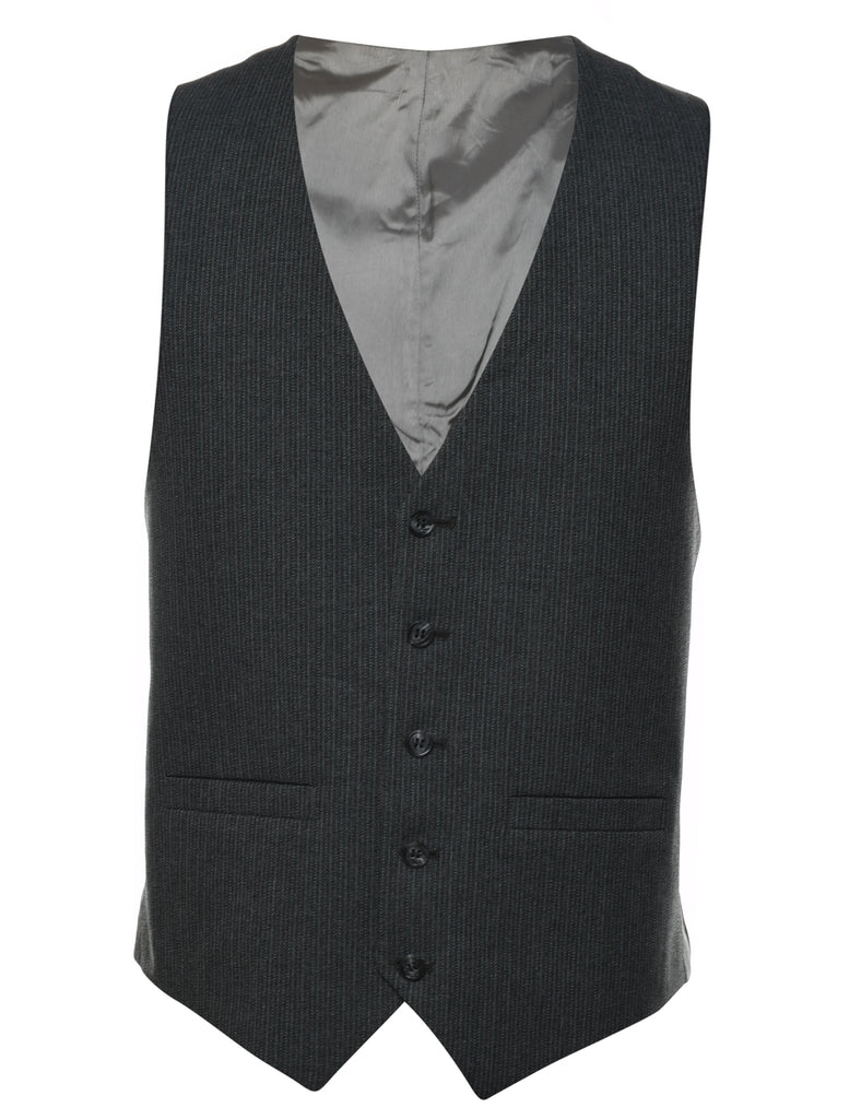 Grey Pinstriped Waistcoat - L