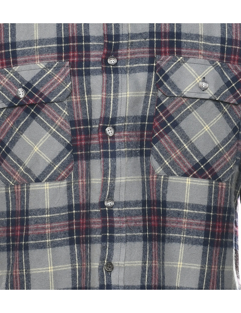 Grey Plaid Shirt - M