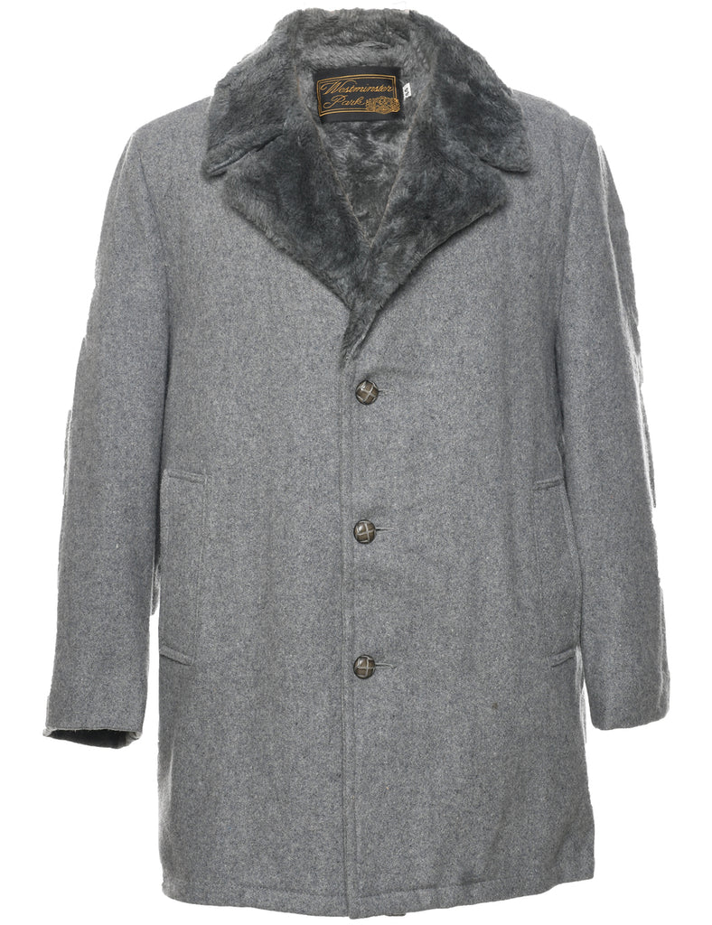 Grey Wool Coat - L