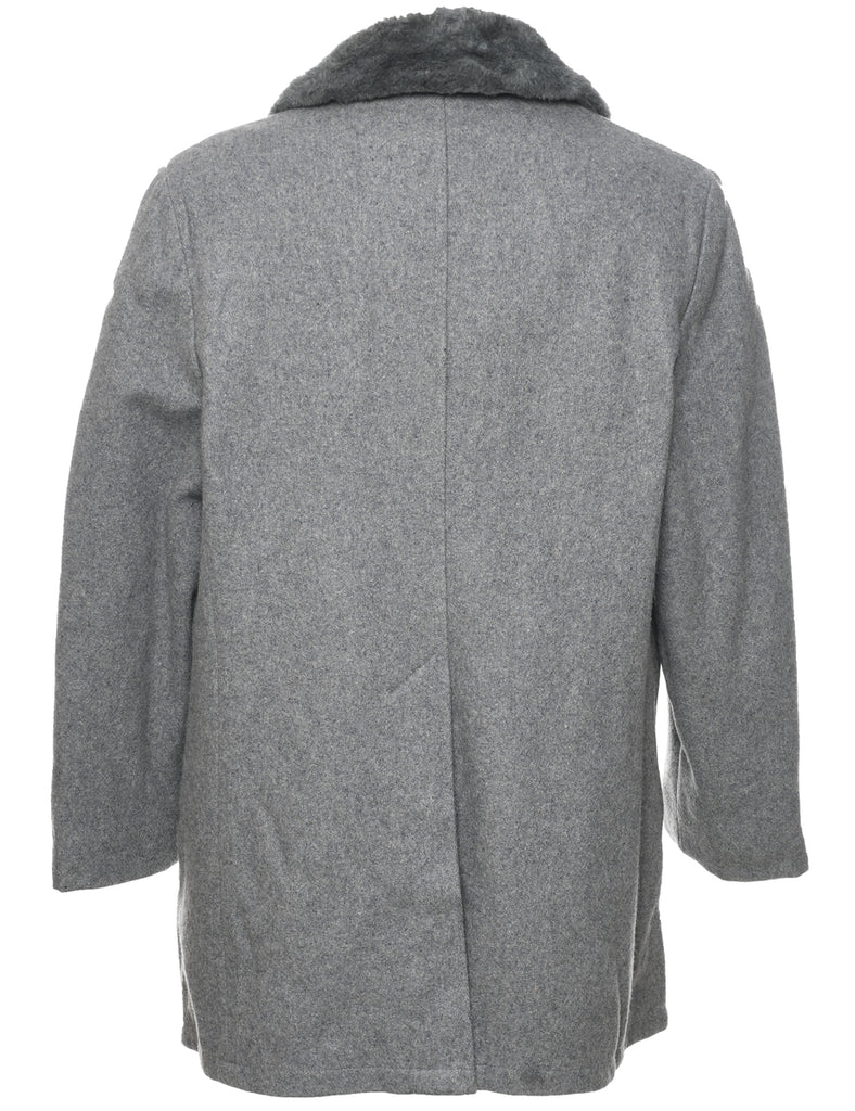 Grey Wool Coat - L