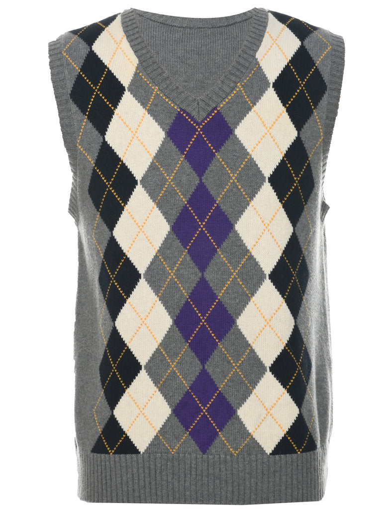 Harlequin Pattern Vest - L