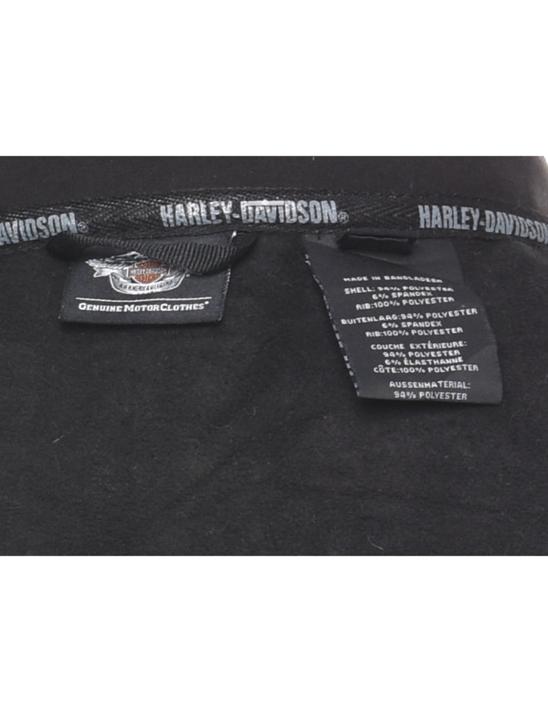 Harley Davidson Black & Grey Zip-Front Jacket - XL