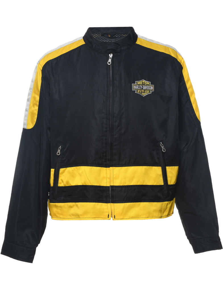 Harley Davidson Black & Yellow Nylon Jacket - XXL