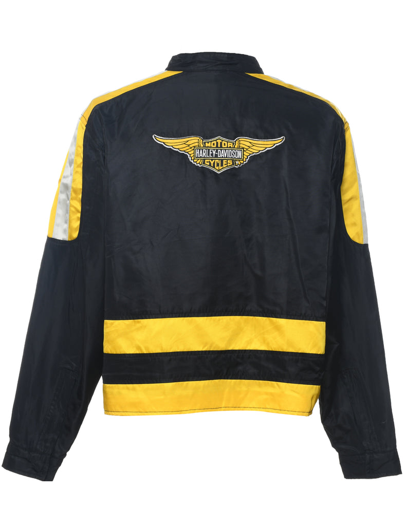 Harley Davidson Black & Yellow Nylon Jacket - XXL