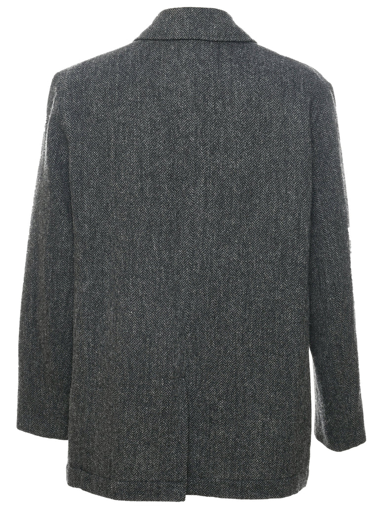 Harris Tweed Herringbone Tweed Wool Coat - XL