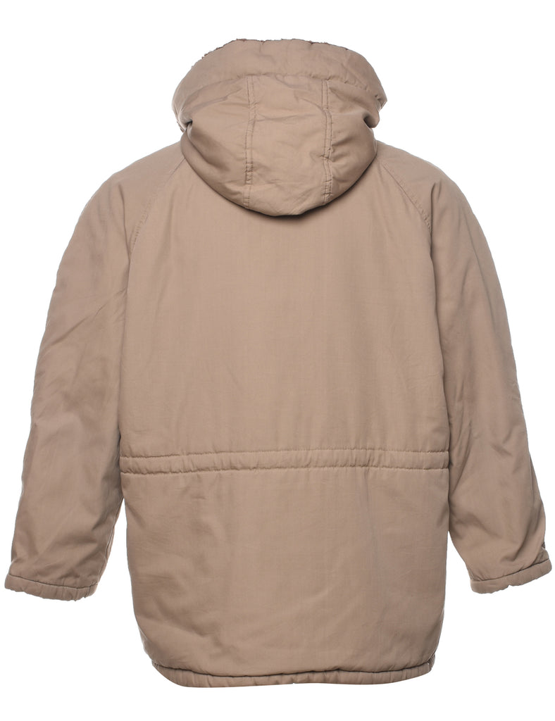 Hooded Beige Coat - L