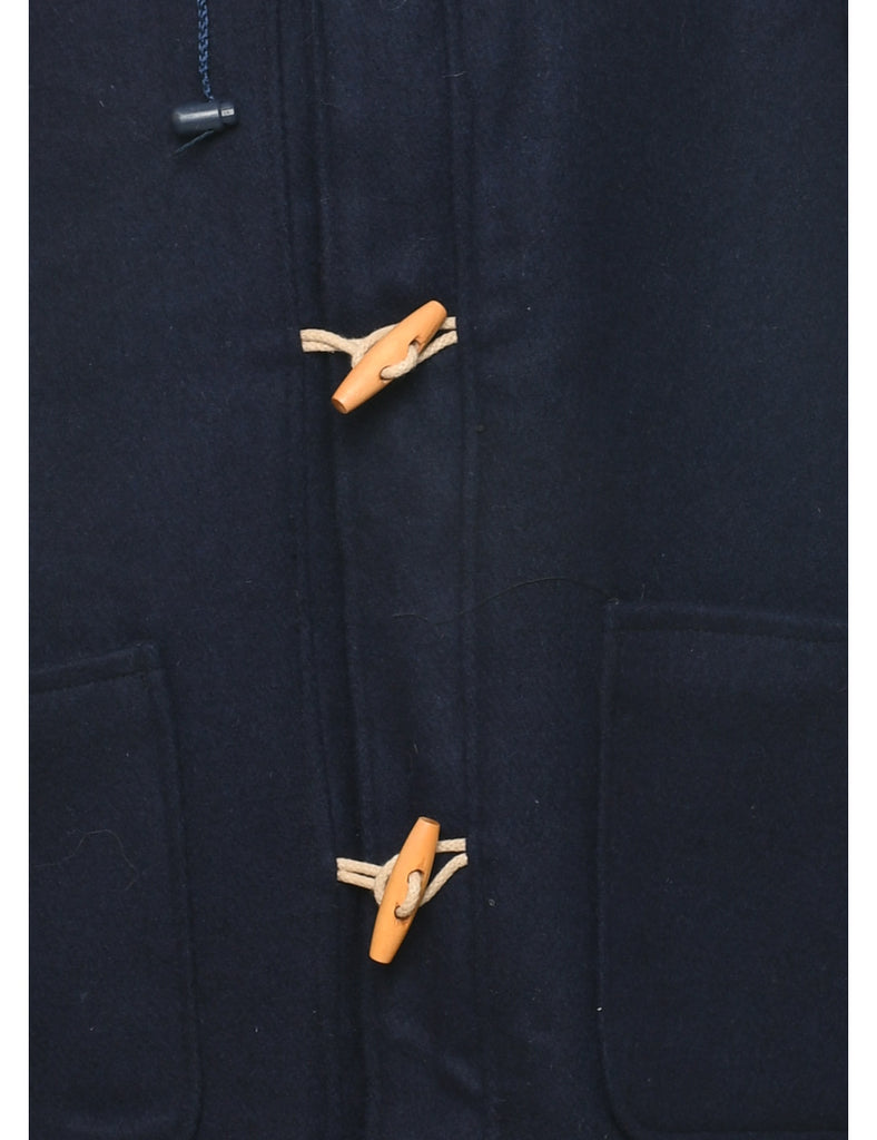 Hooded Navy Duffle Coat - M