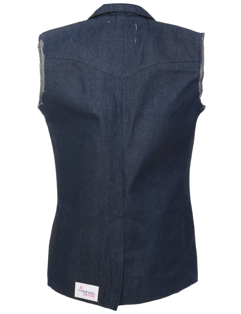 Indigo Denim Jacket Vest - L