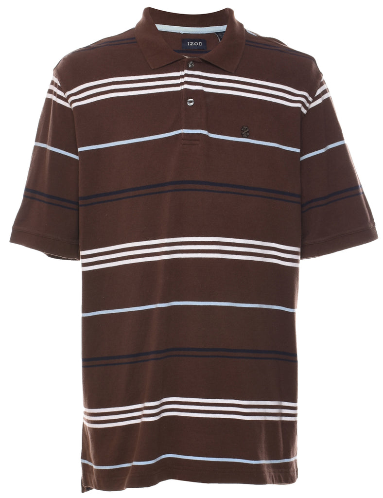 Izod Black, Brown & White Polo Shirt - L