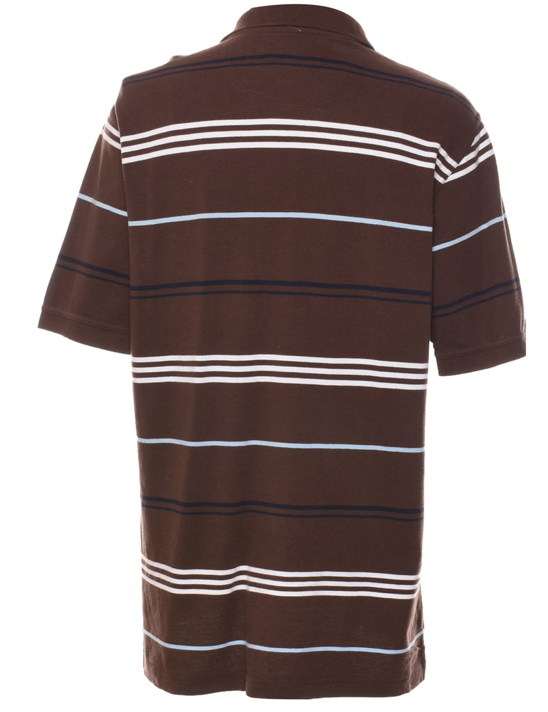 Izod Black, Brown & White Polo Shirt - L