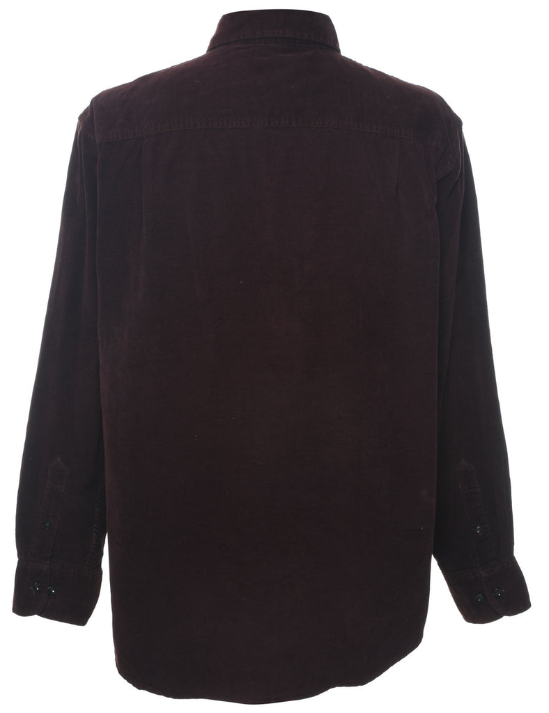 Izod Dark Brown Corduroy Shirt - L