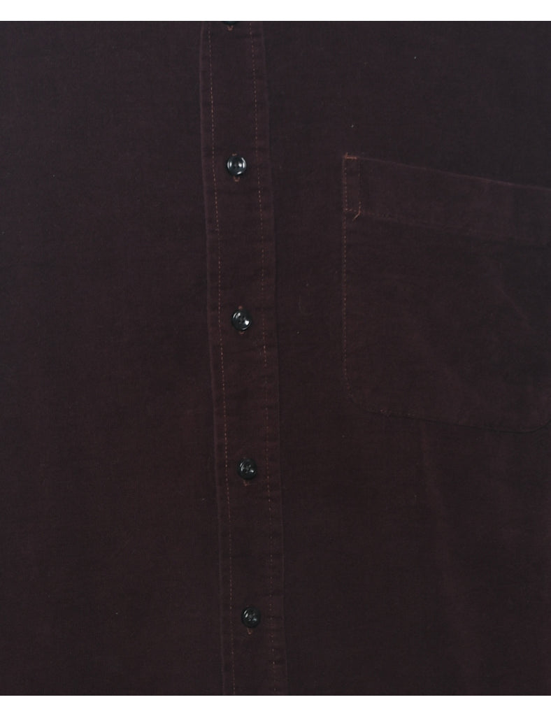 Izod Dark Brown Corduroy Shirt - L